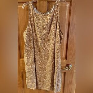 Ava & Viv Gold and White Leaf Pattern Dress